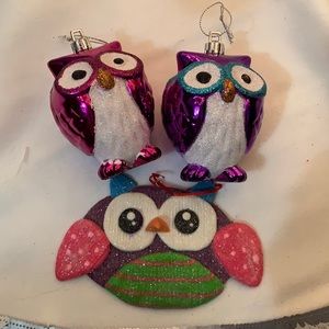 Owl Ornaments - Set of 3